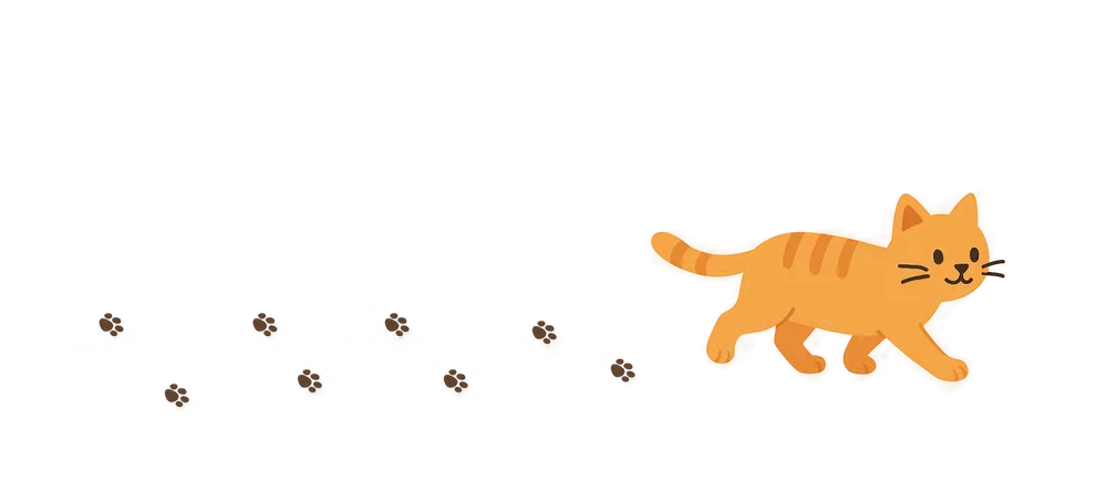 Katze hinterlässt Pfotenabdrücke